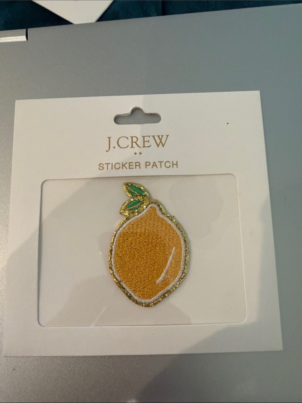 J. Crew Yellow Lemon Sticker Patch with Green Leaf Trim - Picture 2 of 4